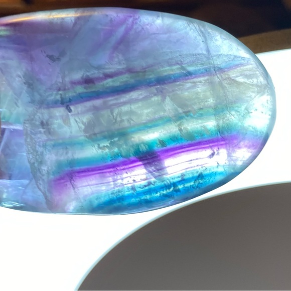 Giant Rainbow Fluorite Palm Stone - Picture 9 of 15